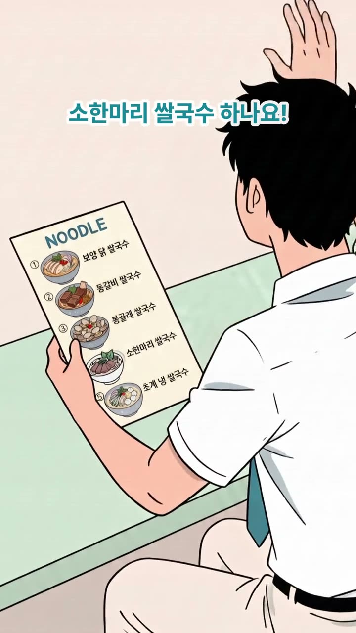 쌀국수 매장을 소개하는 홍보 숏폼